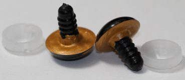 Preview: Sicherheitsaugen 18 mm Gold irisierend metallic Schielaugen 4