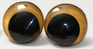 1 Paar Sicherheitsaugen 23 mm Gold irisierend metallic Schielaugen