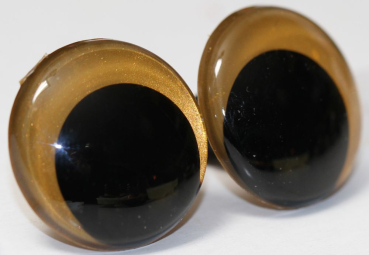 Preview: 1 Paar Sicherheitsaugen 23 mm Gold irisierend metallic Schielaugen