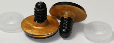 Preview: 1 Paar Sicherheitsaugen 23 mm Gold irisierend metallic Schielaugen