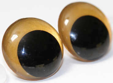 Preview: 1 Paar Sicherheitsaugen 28 mm Gold irisierend metallic Schielaugen