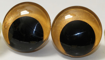 1 Paar Sicherheitsaugen trapezoid 30 mm Gold irisierend metallic Schielaugen