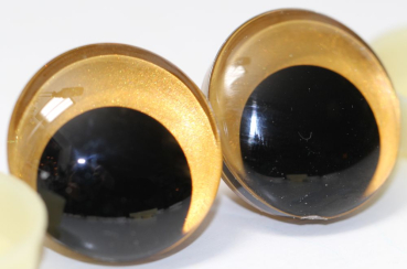 Preview: 1 Paar Sicherheitsaugen trapezoid 30 mm Gold irisierend metallic Schielaugen