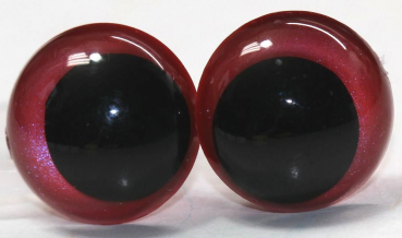 1 Paar Sicherheitsaugen 14 mm Rot irisierend metallic Schielaugen