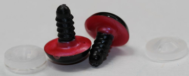 Preview: 1 Paar Sicherheitsaugen 14 mm Rot irisierend metallic Schielaugen