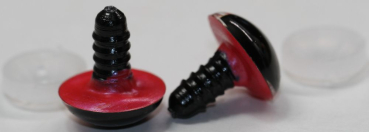 Preview: 1 Paar Sicherheitsaugen 18 mm Rot irisierend metallic Schielaugen