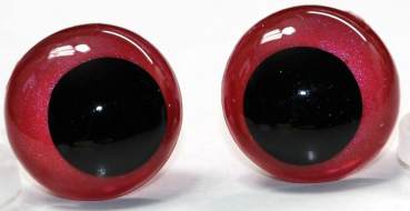 1 Paar Sicherheitsaugen 20 mm Rot irisierend metallic Schielaugen