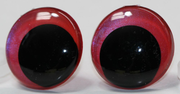 1 Paar Sicherheitsaugen 23 mm Rot irisierend metallic Schielaugen