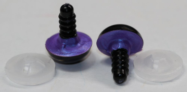 Preview: 1 Paar Sicherheitsaugen 12 mm Violett irisierend metallic Schielaugen