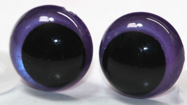 1 Paar Sicherheitsaugen 14 mm Violett irisierend metallic Schielaugen