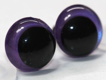 Preview: 1 Paar Sicherheitsaugen 14 mm Violett irisierend metallic Schielaugen