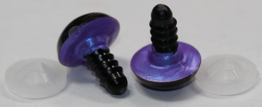 Preview: 1 Paar Sicherheitsaugen 14 mm Violett irisierend metallic Schielaugen