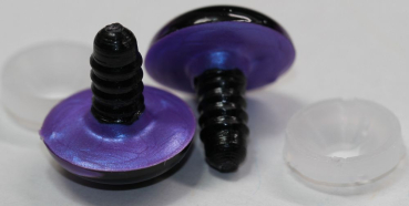 Preview: 1 Paar Sicherheitsaugen 20 mm Violett irisierend metallic Schielaugen
