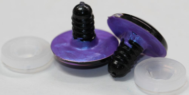 Preview: 1 Paar Sicherheitsaugen 23 mm Violett irisierend metallic Schielaugen