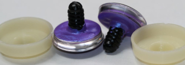 Preview: 1 Paar Sicherheitsaugen trapezoid 25 mm Violett irisierend metallic Schielaugen