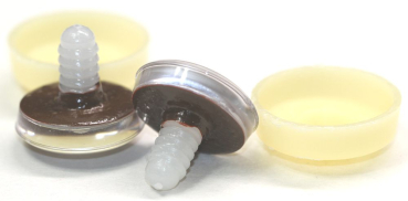 1 Paar Sicherheitsaugen Schielaugen trapezoid 25 mm braun nachtleuchtende Pupille