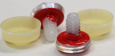 1 Paar Sicherheitsaugen Schielaugen trapezoid 20 mm rot nachtleuchtende Pupille