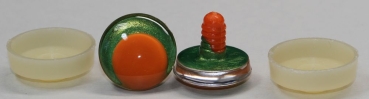 1 Paar Sicherheitsaugen trapezoid 25 mm grüngold metallic Pupille orange