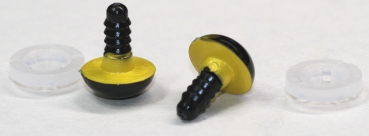 1 Paar Sicherheitsaugen 12 mm gelb metallic Schielaugen