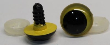 1 Paar Sicherheitsaugen 18 mm gelb metallic Schielaugen