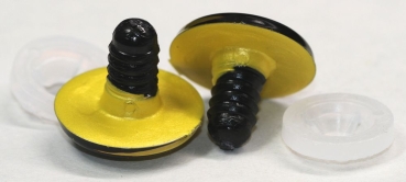 1 Paar Sicherheitsaugen 23 mm gelb metallic Schielaugen