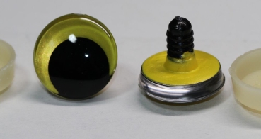 1 Paar Sicherheitsaugen trapezoid 25 mm gelb metallic Schielaugen