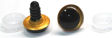 1 Paar Sicherheitsaugen 16 mm gold metallic Schielaugen