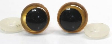 1 Paar Sicherheitsaugen 18 mm gold metallic Schielaugen