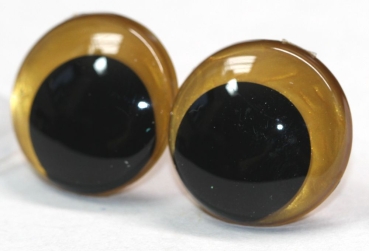 1 Paar Sicherheitsaugen 23 mm gold metallic Schielaugen