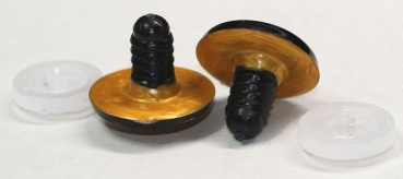 1 Paar Sicherheitsaugen 23 mm gold metallic Schielaugen