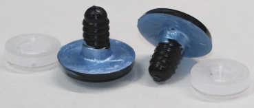 Preview: 1 Paar Sicherheitsaugen 23 mm hellblau metallic Schielaugen