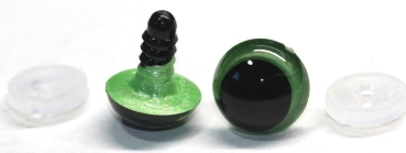 1 Paar Sicherheitsaugen 14 mm hellgrün metallic Schielaugen
