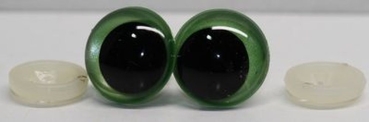 1 Paar Sicherheitsaugen 18 mm hellgrün metallic Schielaugen