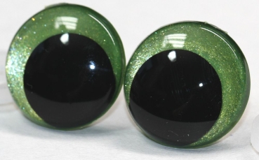 1 Paar Sicherheitsaugen 23 mm hellgrün metallic Schielaugen