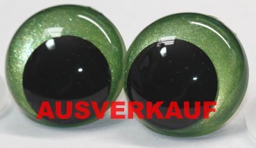 1 Paar Sicherheitsaugen 28 mm hellgrün metallic Schielaugen