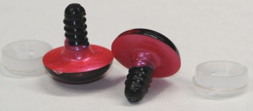1 Paar Sicherheitsaugen 20 mm rotblau metallic Schielaugen
