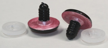 1 Paar Sicherheitsaugen 23 mm rosa metallic Schielaugen