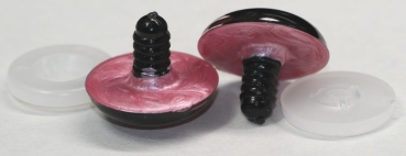 1 Paar Sicherheitsaugen 28 mm rosa metallic Schielaugen