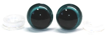 1 Paar Sicherheitsaugen 14 mm türkisgrün metallic Schielaugen
