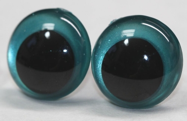 1 Paar Sicherheitsaugen 20 mm türkisgrün metallic Schielaugen