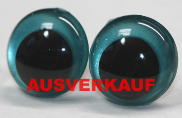 1 Paar Sicherheitsaugen 20 mm türkisgrün metallic Schielaugen