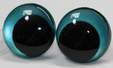 1 Paar Sicherheitsaugen 23 mm türkisgrün metallic Schielaugen