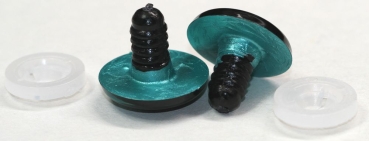 1 Paar Sicherheitsaugen 23 mm türkisgrün metallic Schielaugen