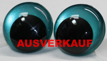 1 Paar Sicherheitsaugen 28 mm türkisgrün metallic Schielaugen