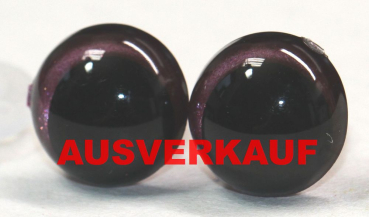 1 Paar Sicherheitsaugen 12 mm weinrot metallic Schielaugen