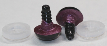 Preview: 1 Paar Sicherheitsaugen 12 mm weinrot metallic Schielaugen