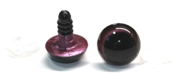1 Paar Sicherheitsaugen 14 mm weinrot metallic Schielaugen
