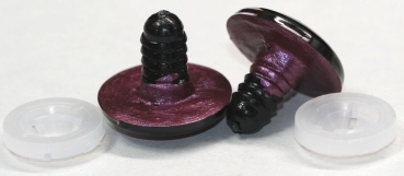 1 Paar Sicherheitsaugen 23 mm weinrot metallic Schielaugen