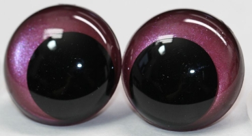1 Paar Sicherheitsaugen 28 mm weinrot metallic Schielaugen