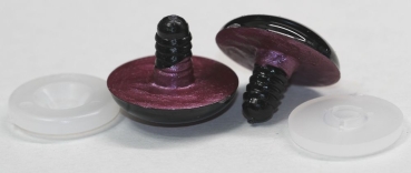 1 Paar Sicherheitsaugen 28 mm weinrot metallic Schielaugen